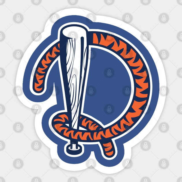 The Tiger Baseball D Sticker by DeepDiveThreads